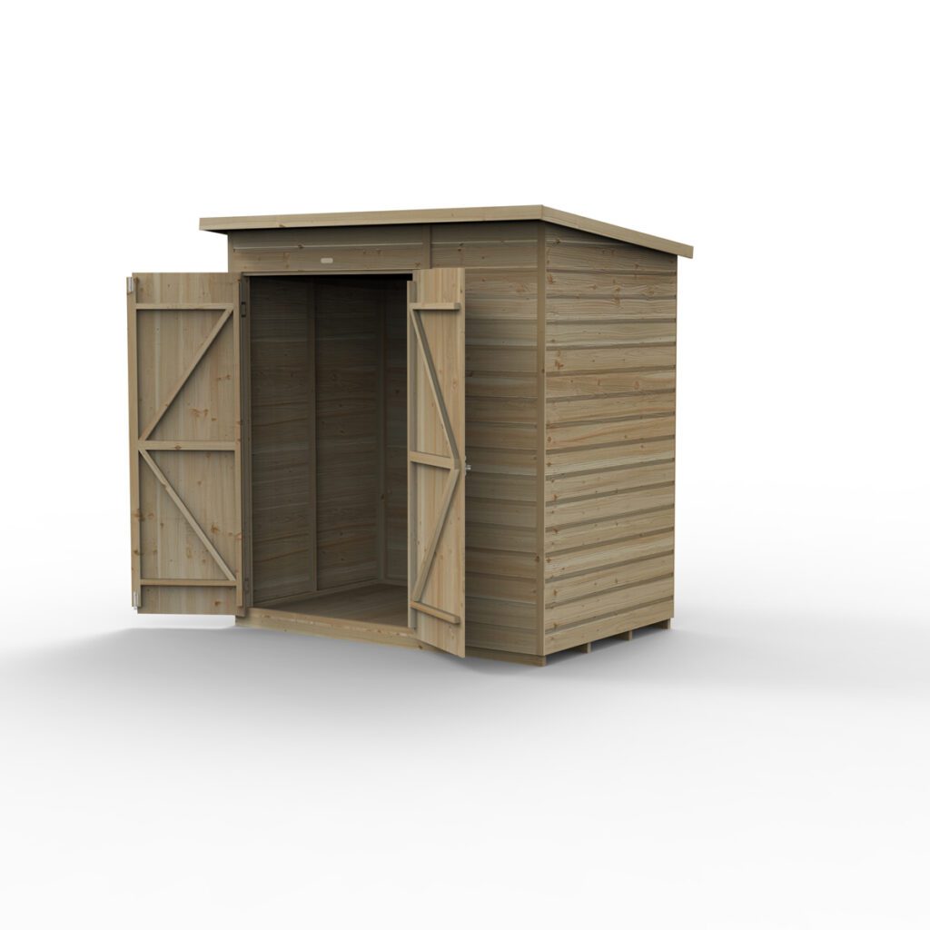 Beckwood 6×4 Pent Shed – No Windows – Double Door 5013053204085 2